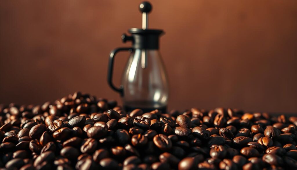 An artfully arranged still life showcasing the nuanced hues of espresso roast levels. In the foreground, an assortment of freshly roasted coffee beans, glistening under warm, directional lighting that casts long shadows. In the middle ground, a vintage glass siphon brewer, its elegant silhouette a testament to the craft of espresso preparation. The background features a muted, earthy-toned backdrop, allowing the vibrant tones of the beans to take center stage. The overall composition evokes a sense of sophisticated simplicity, mirroring the precision and attention to detail inherent in the art of crafting the perfect espresso. An artfully arranged still life showcasing the nuanced hues of espresso roast levels. In the foreground, an assortment of freshly roasted coffee beans, glistening under warm, directional lighting that casts long shadows. In the middle ground, a vintage glass siphon brewer, its elegant silhouette a testament to the craft of espresso preparation. The background features a muted, earthy-toned backdrop, allowing the vibrant tones of the beans to take center stage. The overall composition evokes a sense of sophisticated simplicity, mirroring the precision and attention to detail inherent in the art of crafting the perfect espresso.