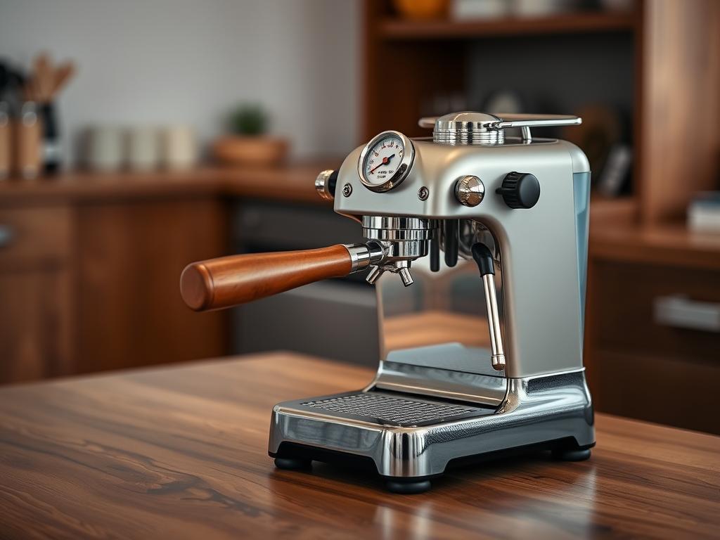 Flair 58 manual lever espresso maker with pressure gauge and wooden handle