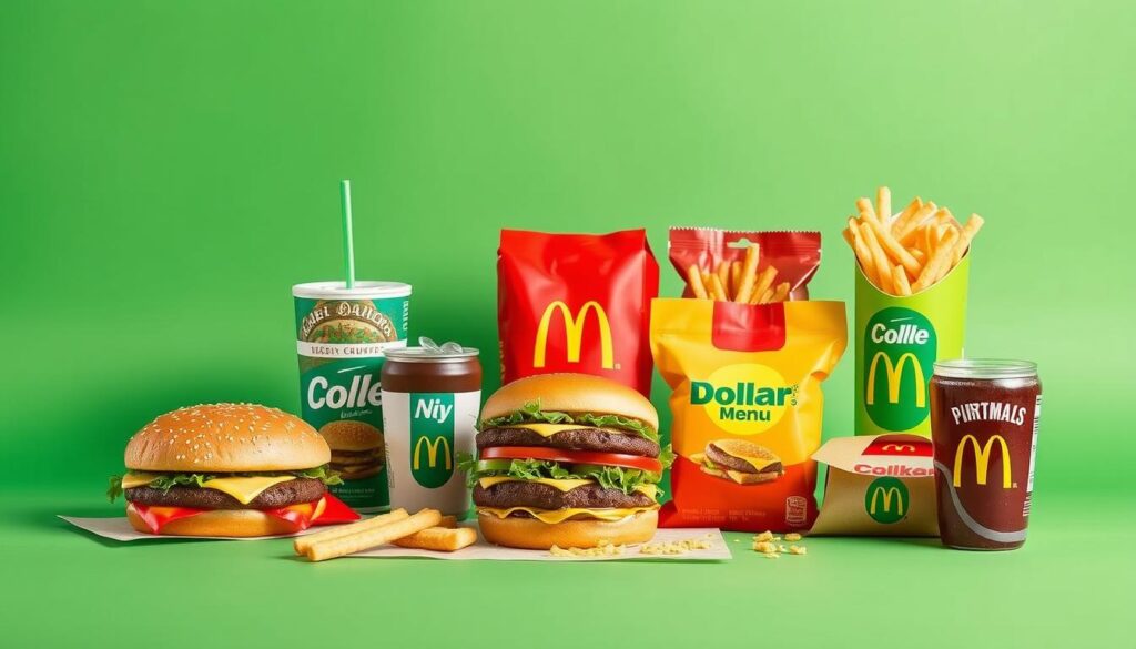 Generate an image of McDonald's Dollar Menu items Generate an image of McDonald's Dollar Menu items