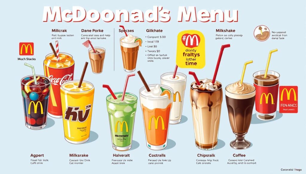 Generate an image of McDonald's beverage menu Generate an image of McDonald's beverage menu