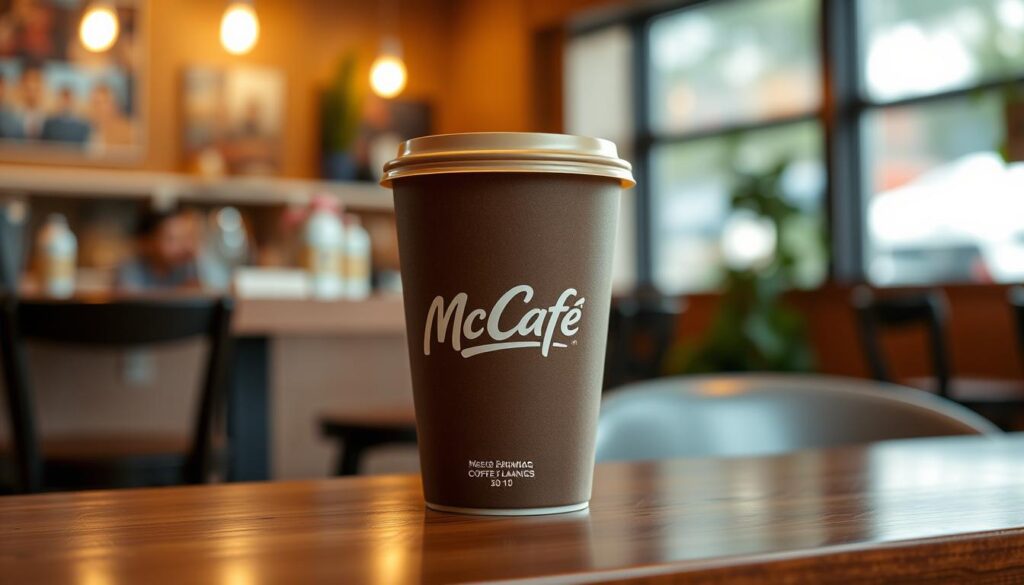 Generate an image of a McDonald's McCafé coffee cup Generate an image of a McDonald's McCafé coffee cup