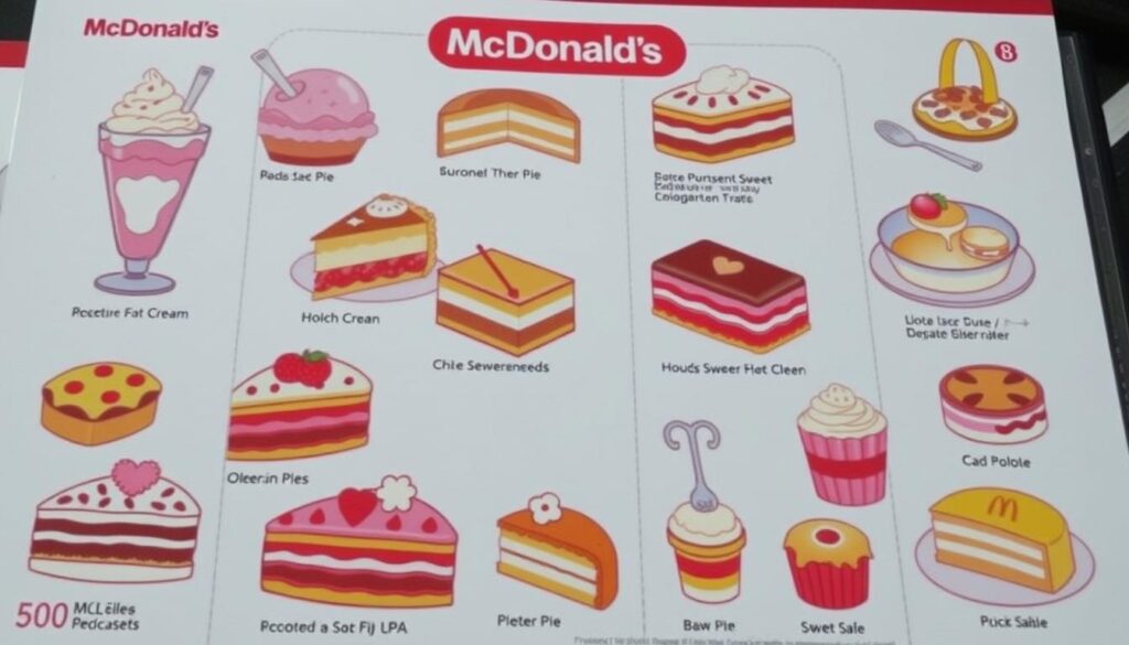 Image of McDonald's UK dessert menu featuring various sweet treats Image of McDonald's UK dessert menu featuring various sweet treats