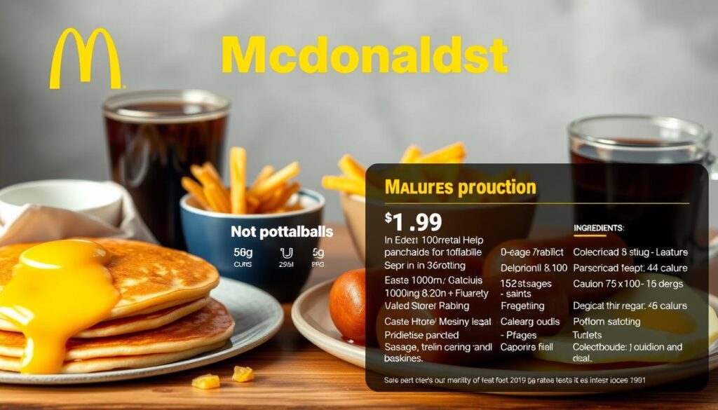 Image of a McDonald's breakfast meal with nutritional information displayed Image of a McDonald's breakfast meal with nutritional information displayed