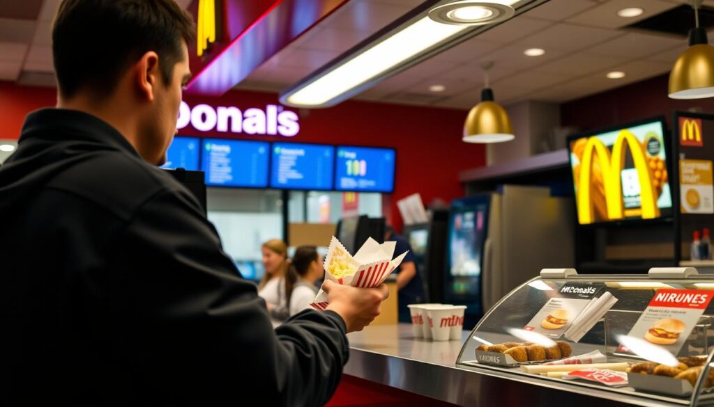 Image of a person ordering at McDonald's counter