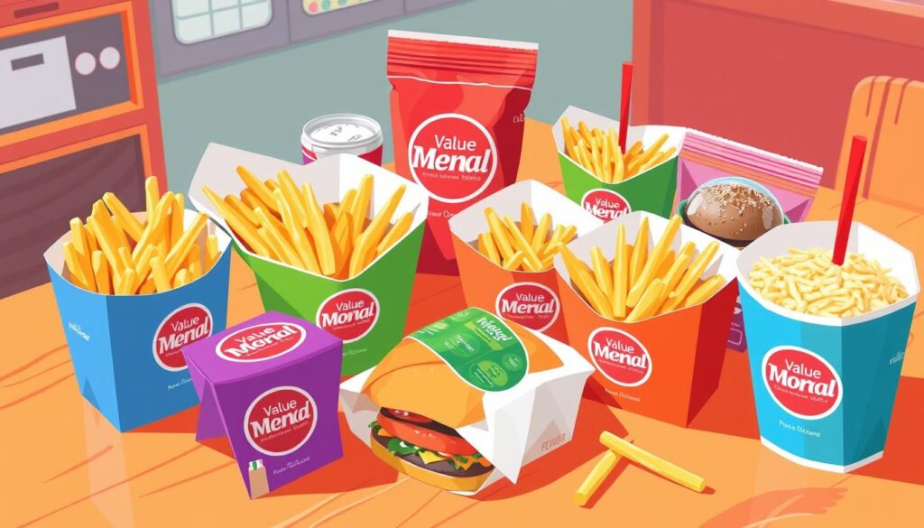 Image of various fast food value menus Image of various fast food value menus