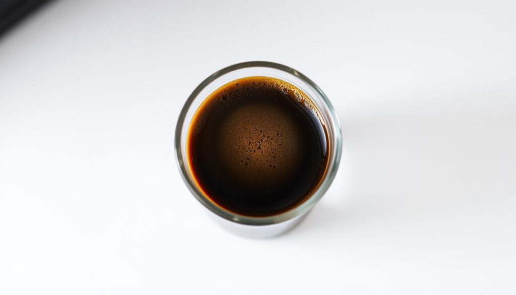 a close-up photograph of a freshly brewed shot of espresso, with crema on top, captured with a shallow depth of field and natural lighting, showcasing the rich, dark color and density of the liquid. The espresso is presented against a plain, neutral background to emphasize the subject and highlight the caffeine content, conveying a sense of purity and simplicity. a close-up photograph of a freshly brewed shot of espresso, with crema on top, captured with a shallow depth of field and natural lighting, showcasing the rich, dark color and density of the liquid. The espresso is presented against a plain, neutral background to emphasize the subject and highlight the caffeine content, conveying a sense of purity and simplicity.